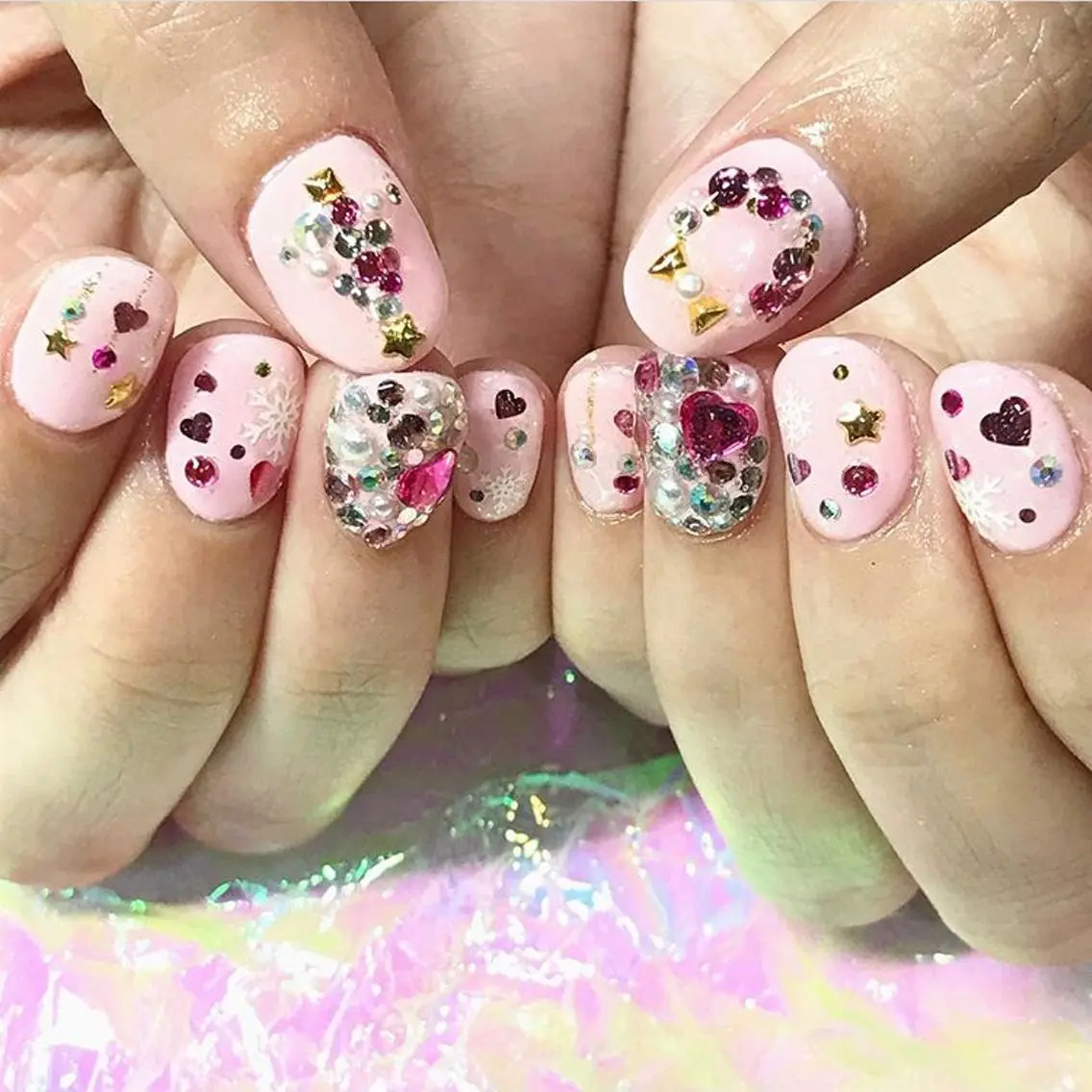 ネイル 渋谷／チップ長さ出し 👑アプレgel-xのネイルデザイン