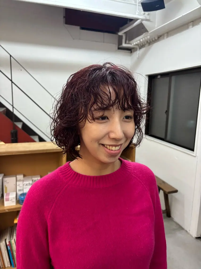 ミディアム パーマ キノシタナナコ /渋谷/ボブのヘアスタイル