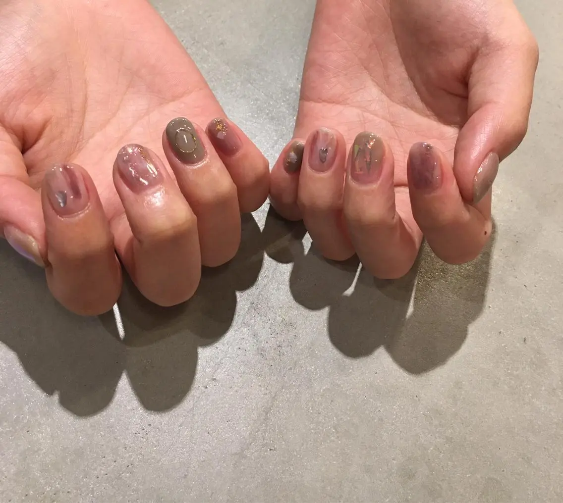ネイル アートネイル 長さ出し ジェルネイル マットネイル ミラーネイル ハンドネイル nail salon Soeurのネイルデザイン