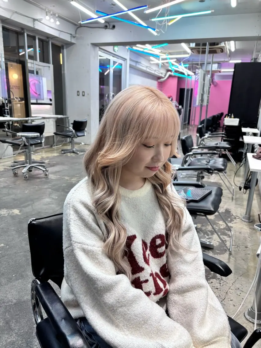 ミディアム カラー ヘアアレンジ ヘアカラー トリートメント エクステ ヘアセット 🎀モテ暖色× エクステ🎀あかりのヘアスタイル