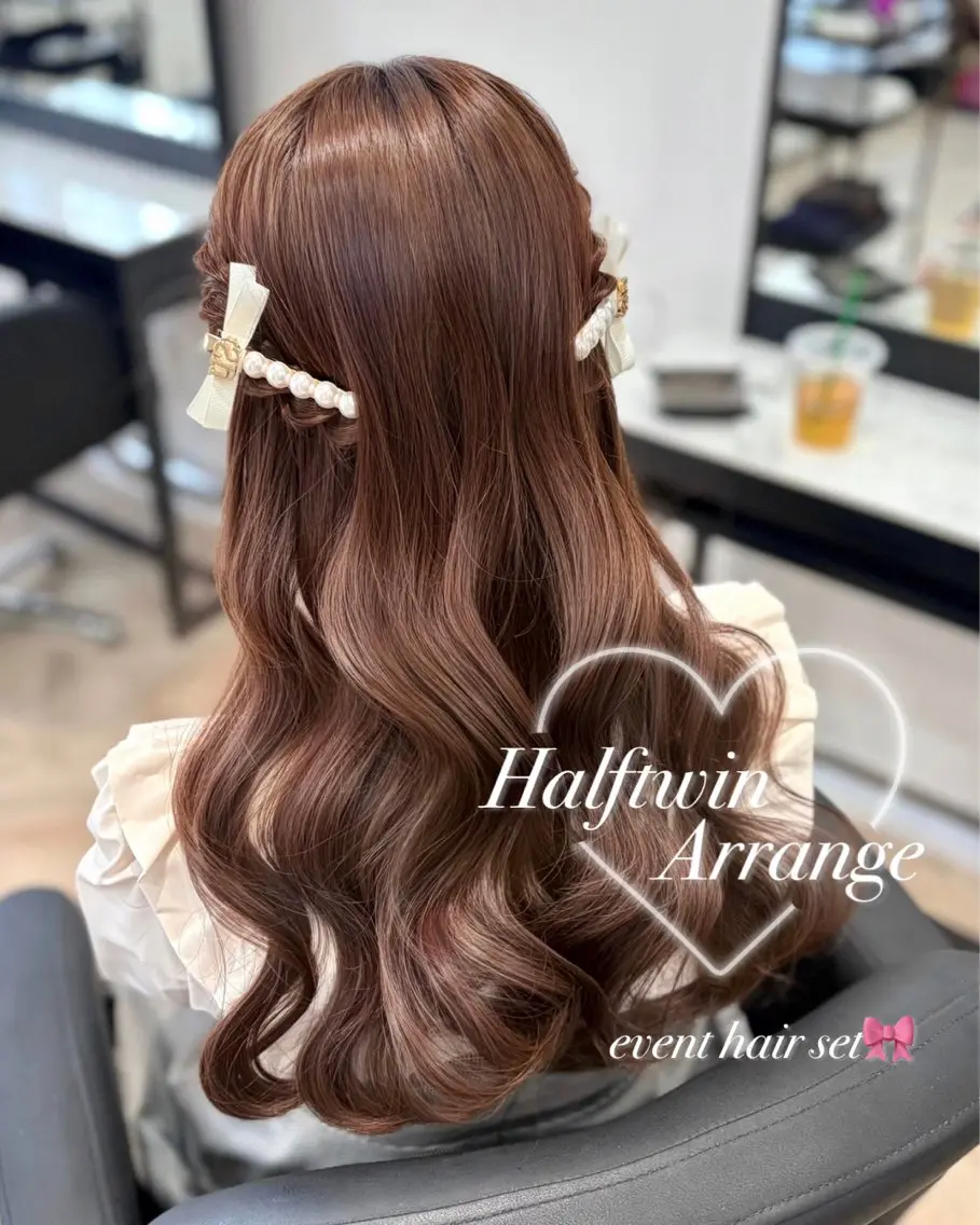 ロング ヘアアレンジ 結婚式・ブライダル ヘアセット 𝒎𝒐𝒆🩰 名駅/ヘアメ/暖色♡のヘアスタイル