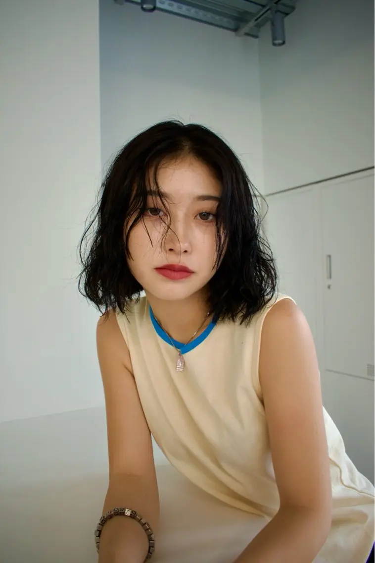 ミディアム パーマ 山中 束真のヘアスタイル