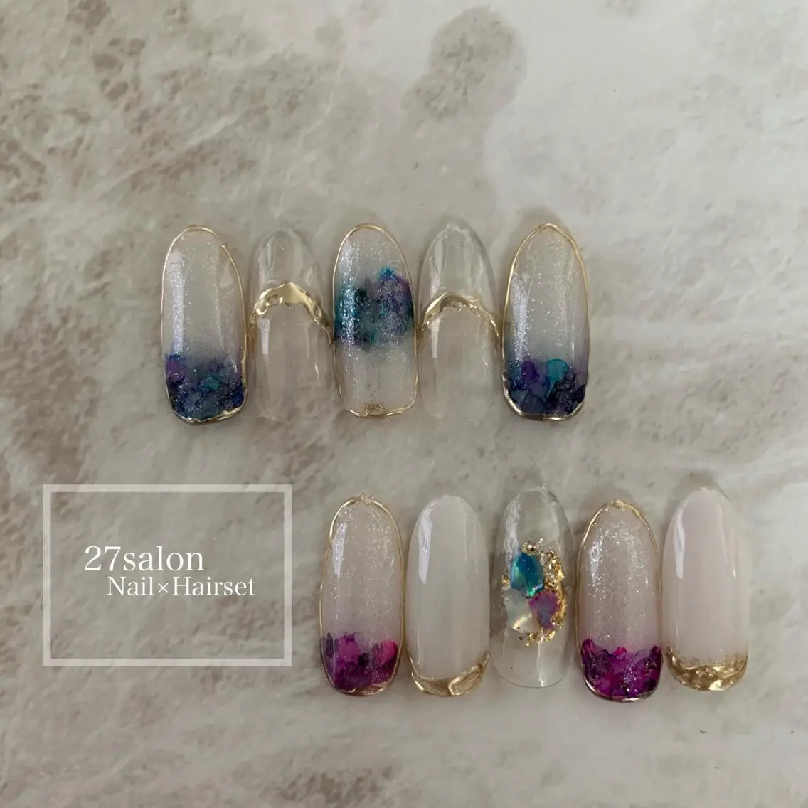 ネイル アートネイル 春ネイル 27salon yuinaのネイルデザイン