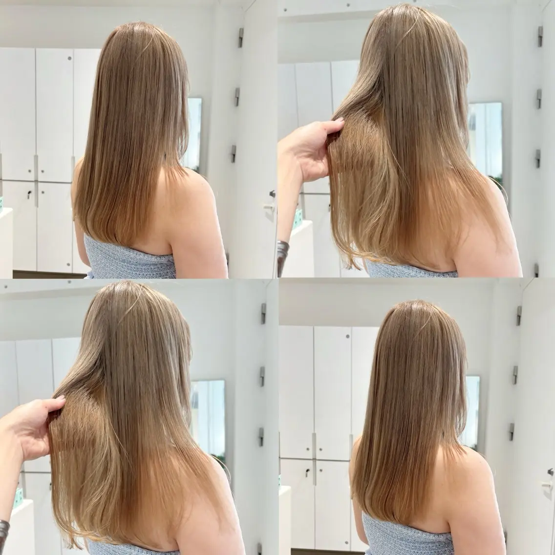 セミロング カラー ベージュカラー ブリーチ ブロンド ハイトーンカラー ミルクティーベージュ ヘアカラー トリートメント ヘッドスパ カジュアルを女っぽく 𝗮𝘆𝗮𝗰𝗼のヘアスタイル