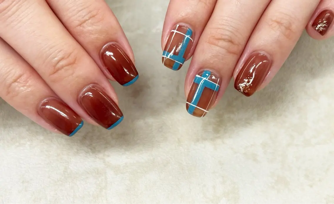 ネイル ブラウン ハンドネイル nail salon monailのネイルデザイン