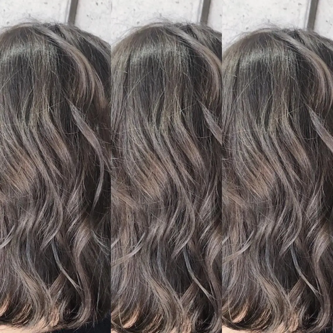 セミロング カラー アッシュ アッシュグレー 福森 みずきのヘアスタイル