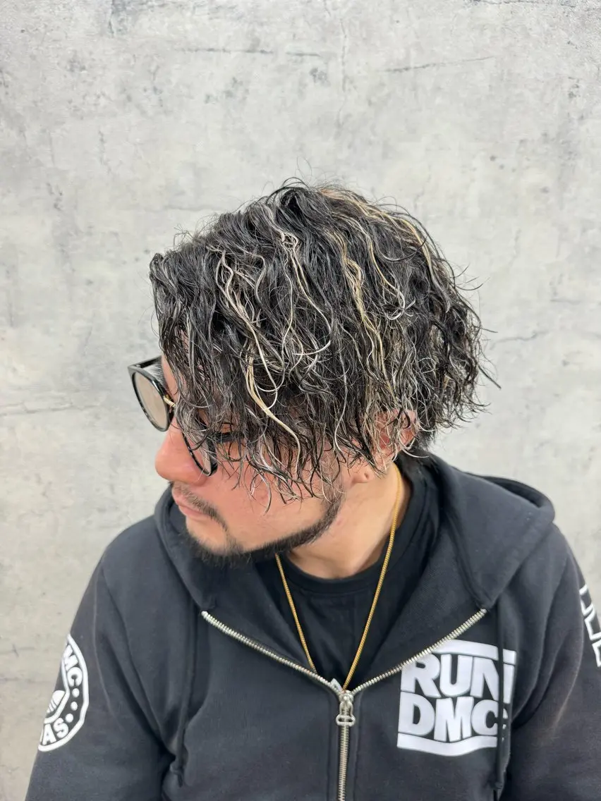 ショート カラー パーマ メンズ カット ヘアカラー パーマ メンズ/パーマ KAZUKIのヘアスタイル