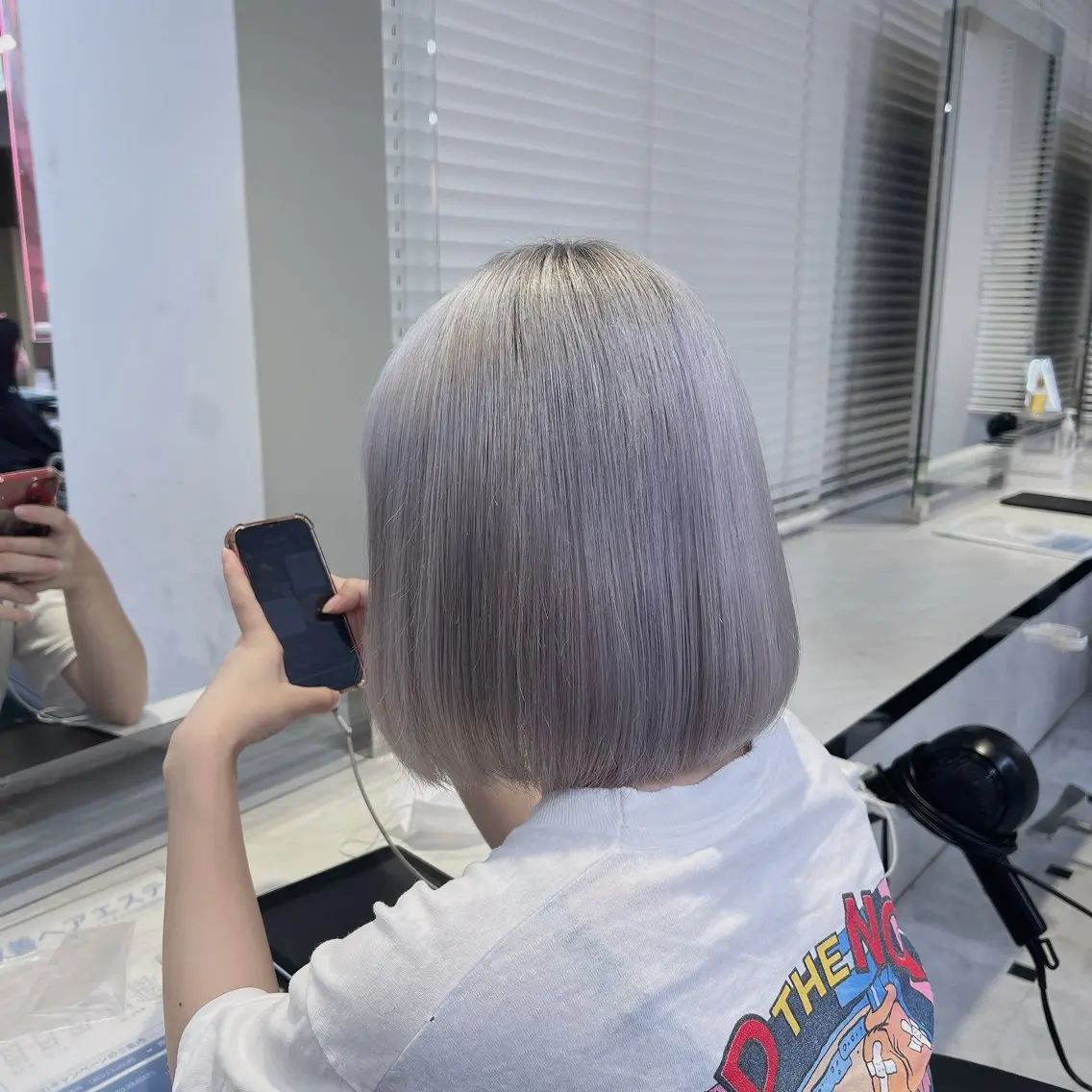 ショート カラー ヘアアレンジ 縮毛矯正🤍 ボブ/ HIKARIのヘアスタイル