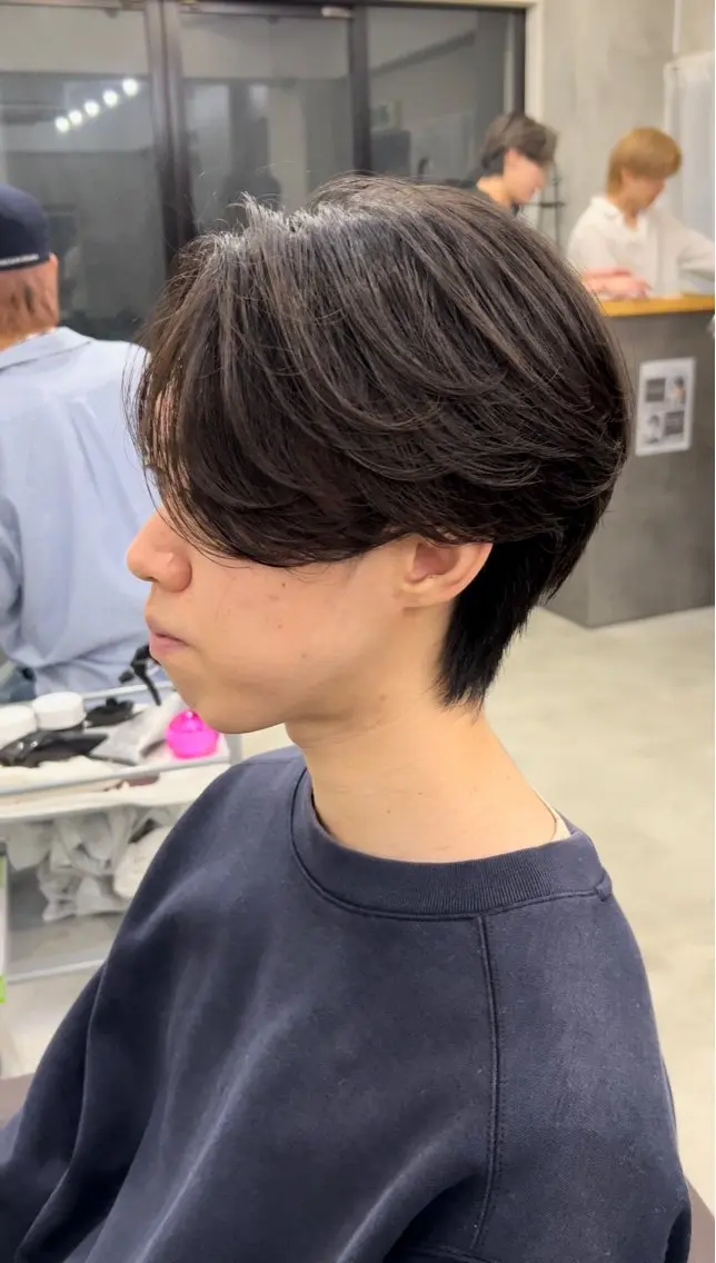 ショート パーマ カット パーマ 曲がる縮毛 フェザー ニュアンス 佐々木のヘアスタイル