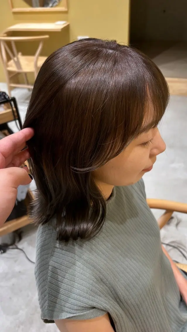 ミディアム カラー 透明感カラー 顔周りカット ブリーチ🥣⌇ケア⌇ 🎨mana🎀のヘアスタイル
