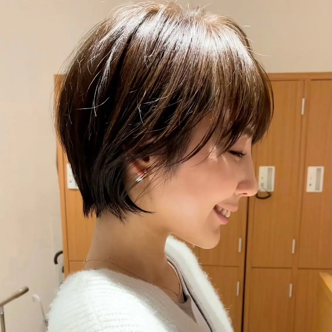 ショート カラー ショートボブ ボブレイヤー 丸みショート ボブ くびれヘア カット ヘアカラー ショート/似合わせ/ 豊中/髙井のヘアスタイル