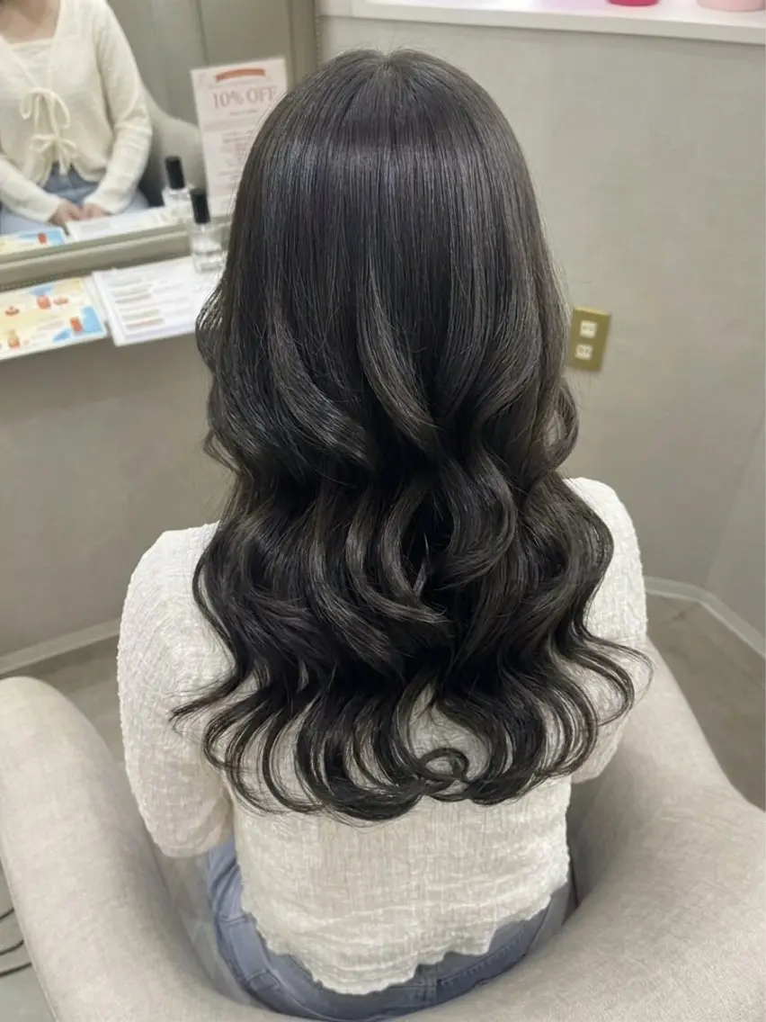 ロング カット ヘアカラー トリートメント るな/透明感カラー/ 髪質改善/ワンホンのヘアスタイル