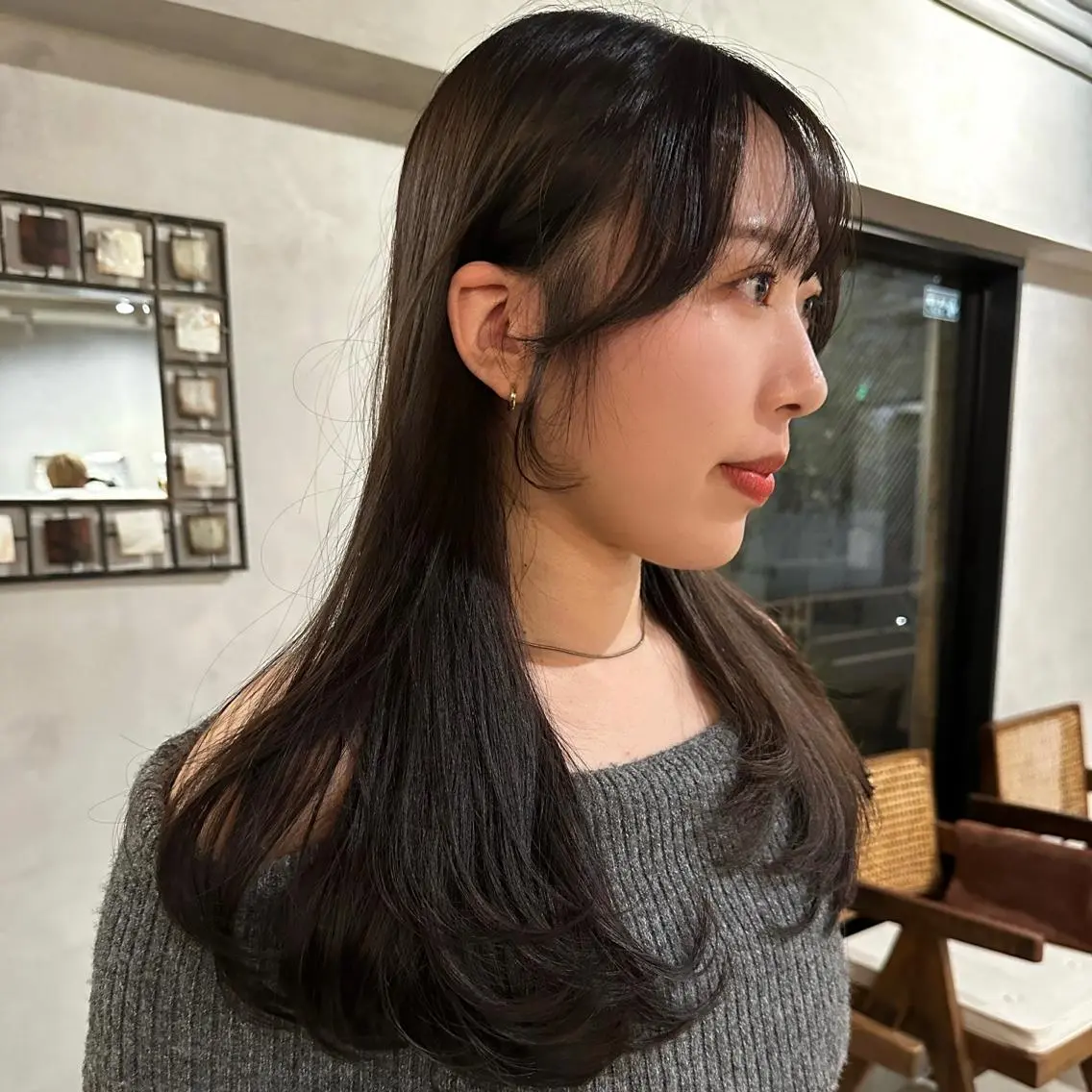 ロング 顔周りカット レイヤーカット カット 💫艶ハイトーン×髪 質改善💫リュウトのヘアスタイル