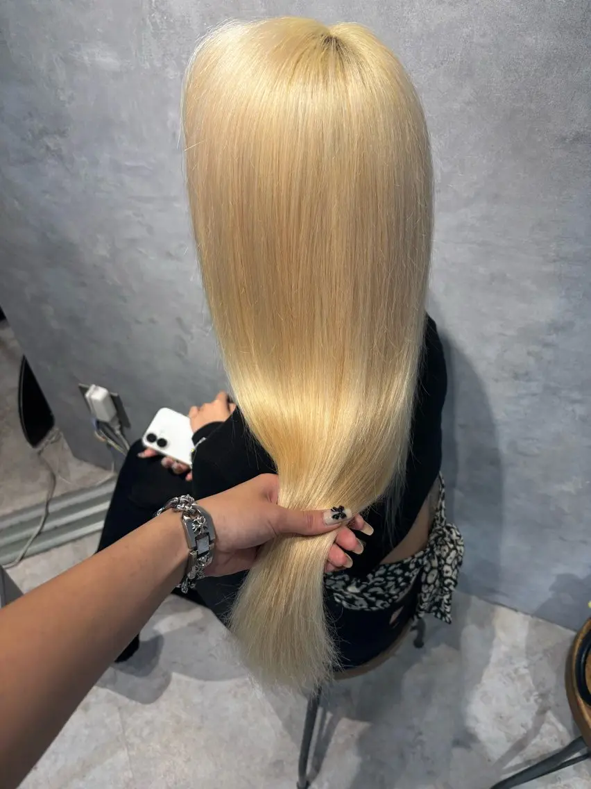 ロング カラー エクステ ヘアカラー エクステ ヘアセット ハナ💎中韓/艶髪 ハイトーン/エクステのマツエク・マツパデザイン