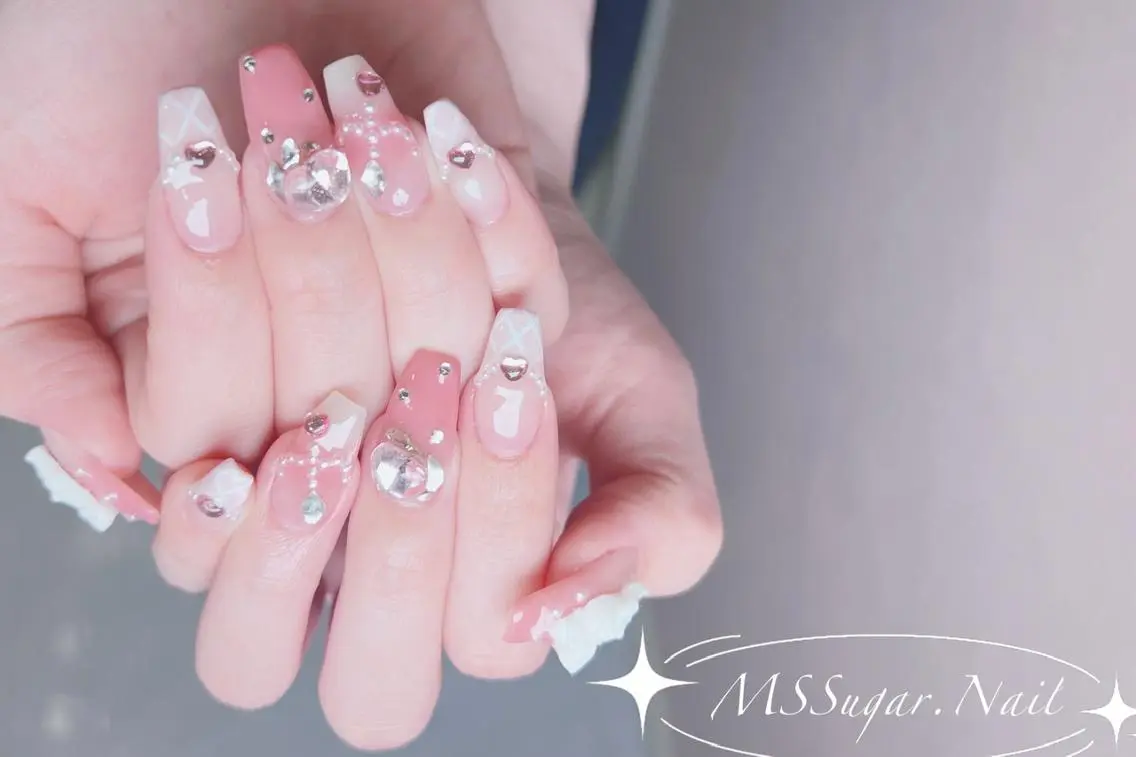 ネイル ロングネイル スカルプネイル ネイルチップ ワンホンネイル MSSugar Nailのネイルデザイン