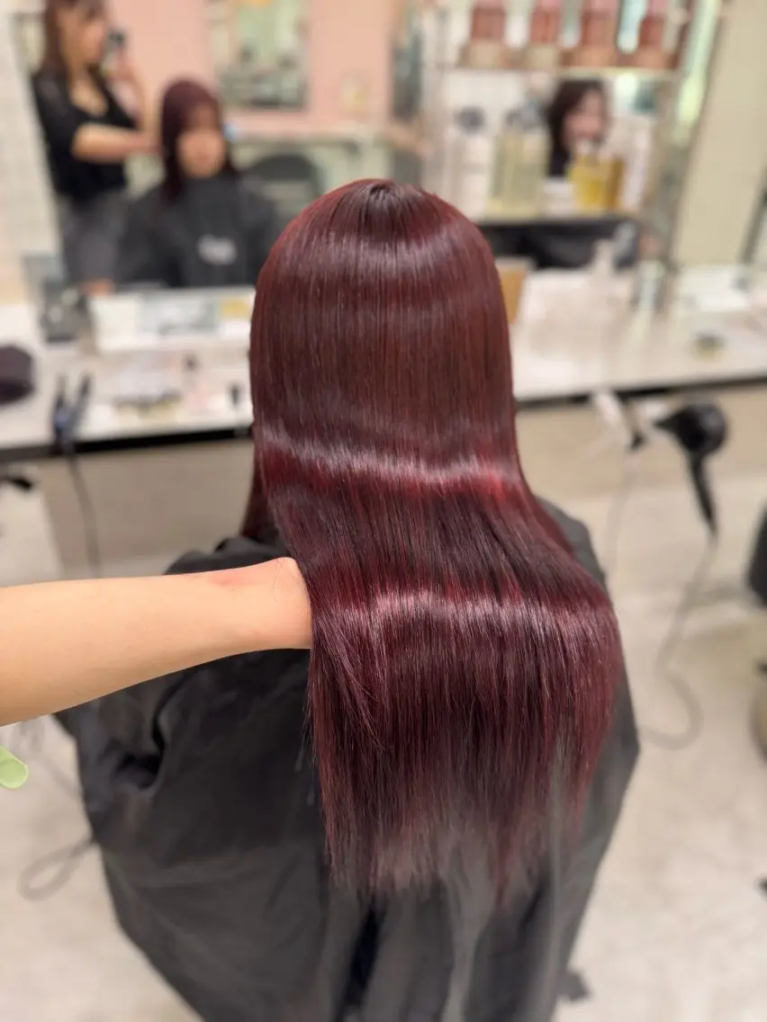 ロング ヘアカラー トリートメント ヘッドスパ ヘアセット ♥️韓国風透明感 暖色misa♥️のヘアスタイル