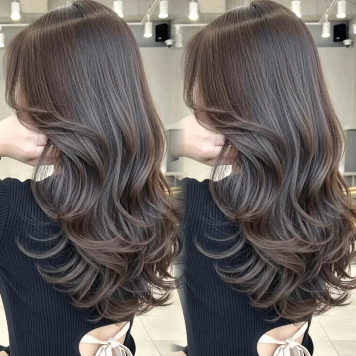 セミロング 顔周りカット 韓国風ヘア レイヤーカット 小顔カット カット ヘアカラー トリートメント ✨顔周りで垢抜け🦋 韓国レイヤー✨北千住のヘアスタイル