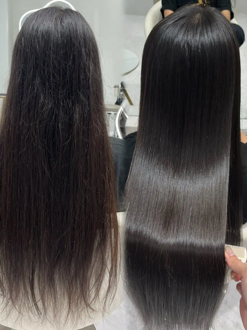 ロング 縮毛矯正 𝑹𝒊𝒉𝒐🎀 名駅/大人韓国ヘアのヘアスタイル