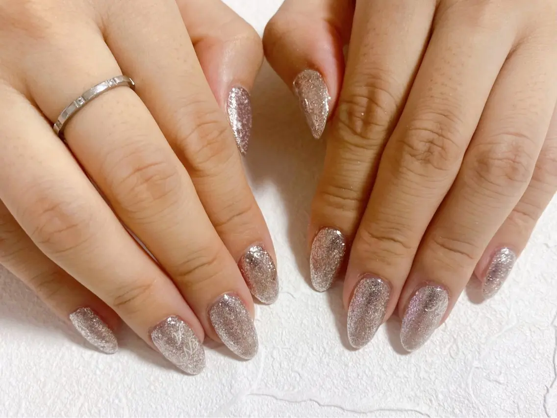 ネイル オーロラネイル フットネイル フレンチネイル ジェルネイル キラキラネイル ハンドネイル kiki nail たまプラーザのネイルデザイン