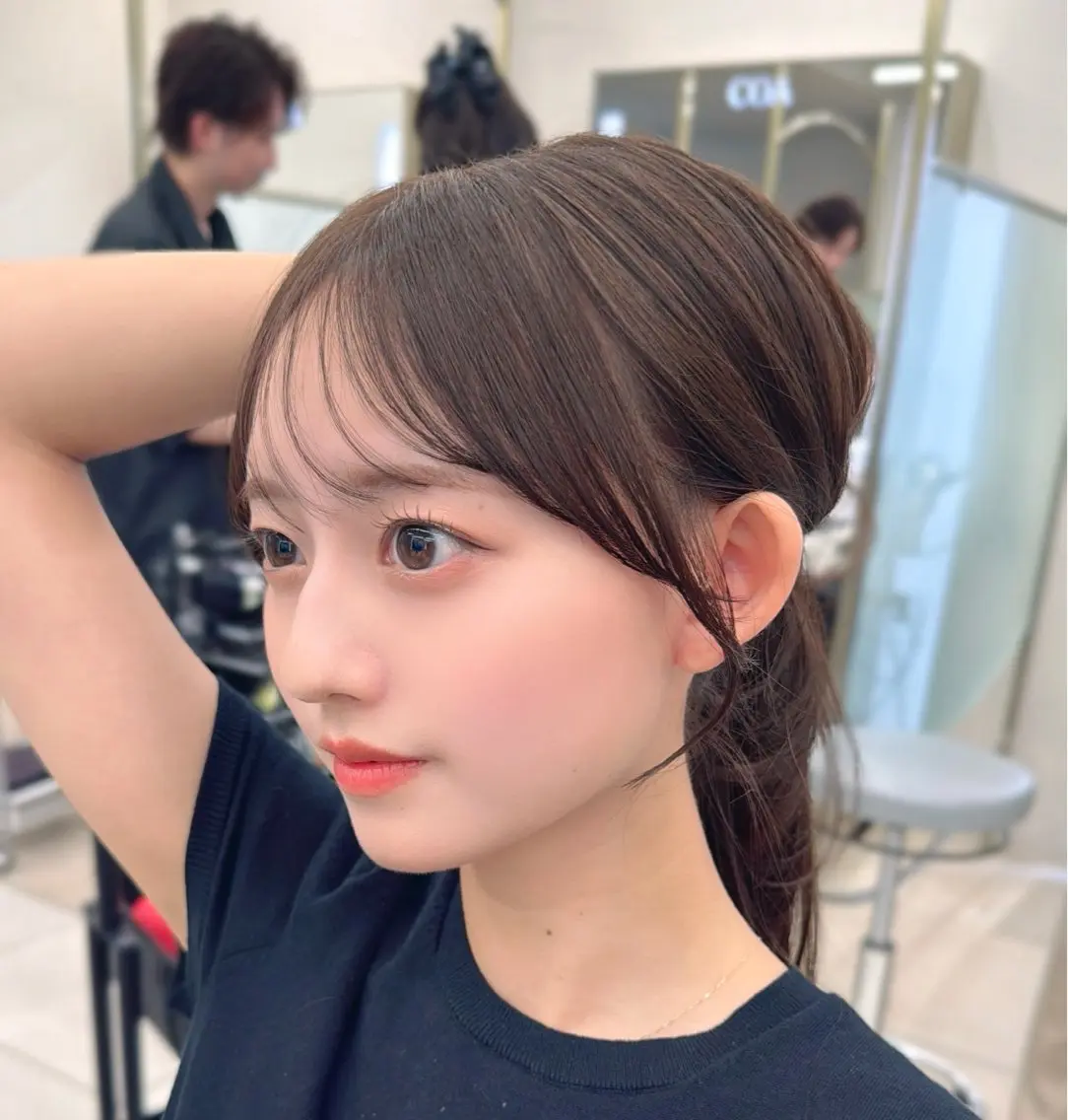 ミディアム 韓国風レイヤー 日向 GINZAのヘアスタイル
