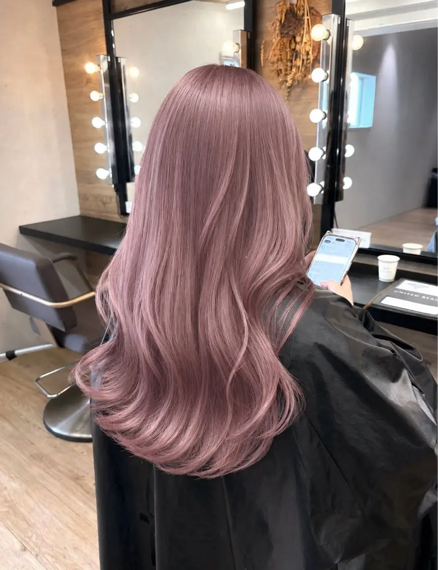 ミディアム カラー ピンクカラー ユナイテッド ビューティー西金沢のヘアスタイル