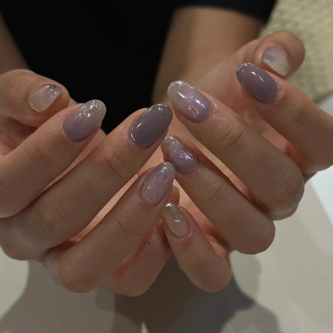 ショート カラー パーマ ヘアアレンジ メンズ キッズ ネイル マツエク・マツパ アイブロウ オーロラネイル ハンドネイル ar. harajukuのネイルデザイン