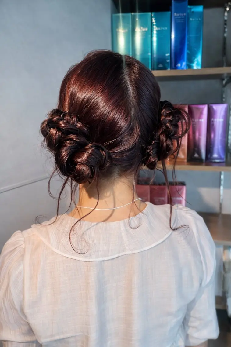 セミロング 卒業式のヘアスタイル 韓国風ヘア 浴衣 推し活アレンジ🎀艶 カラー🫧nanoのヘアスタイル