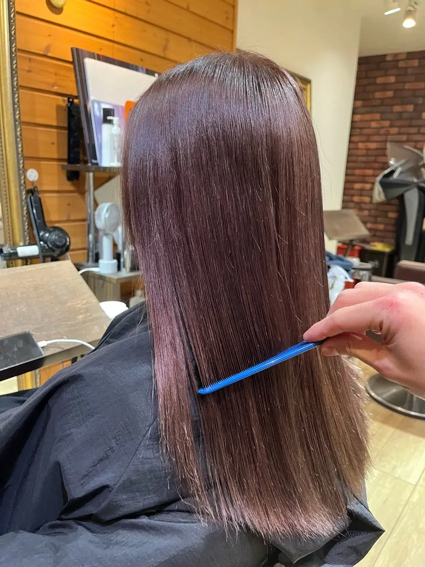 セミロング カラー ブラウンカラー パープルカラー パープルブラウン ヘアカラー 中園康 /カラー/ブリーチのヘアスタイル