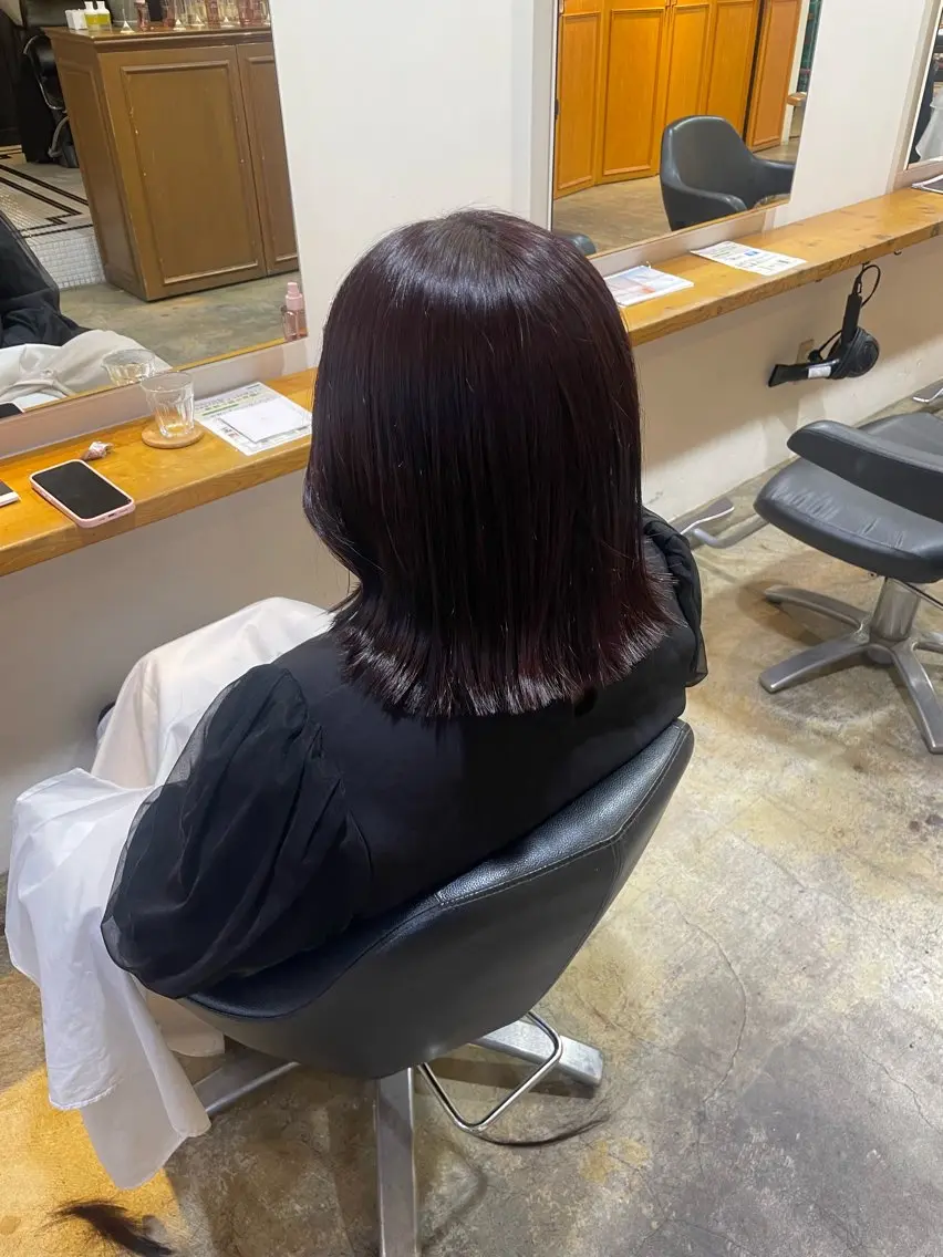 ミディアム カラー ラベンダーカラー ラベンダーピンク ピンクカラー MIOベージュカラー 柔らかいカラーのヘアスタイル