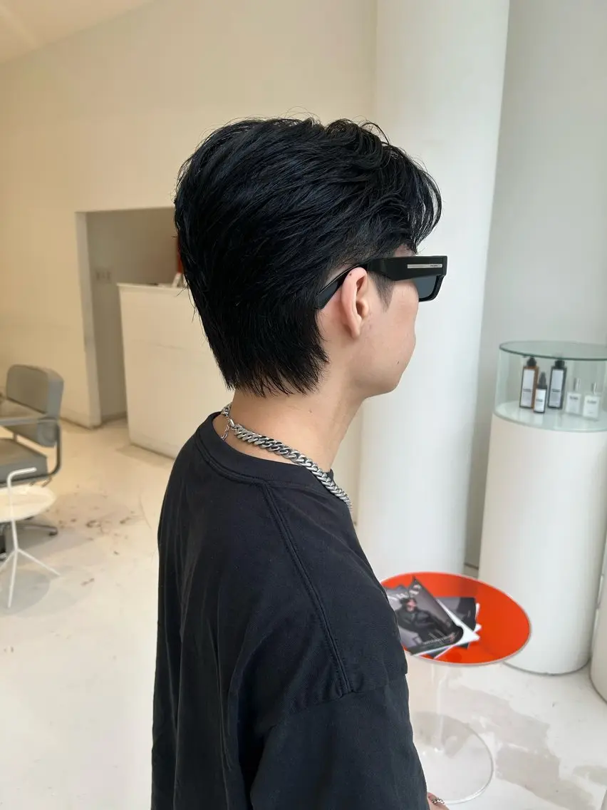 ショート メンズ センターパート カット 大長 広菜のヘアスタイル
