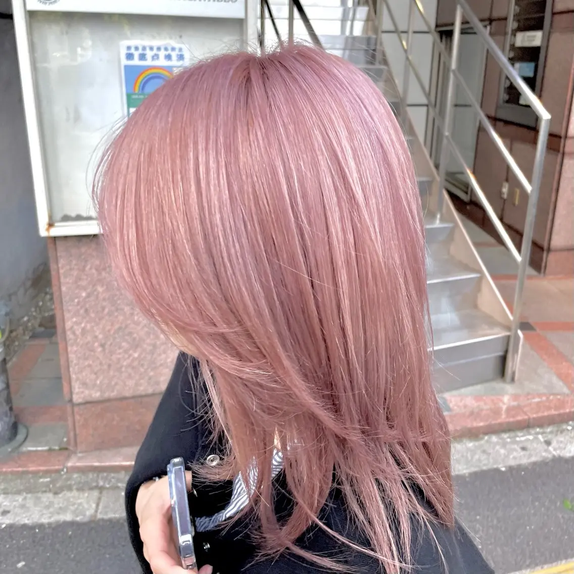 ミディアム カラー ピンクカラー トリートメント 顔周り/透明感カラー /似合わせ/難波雄雅のヘアスタイル