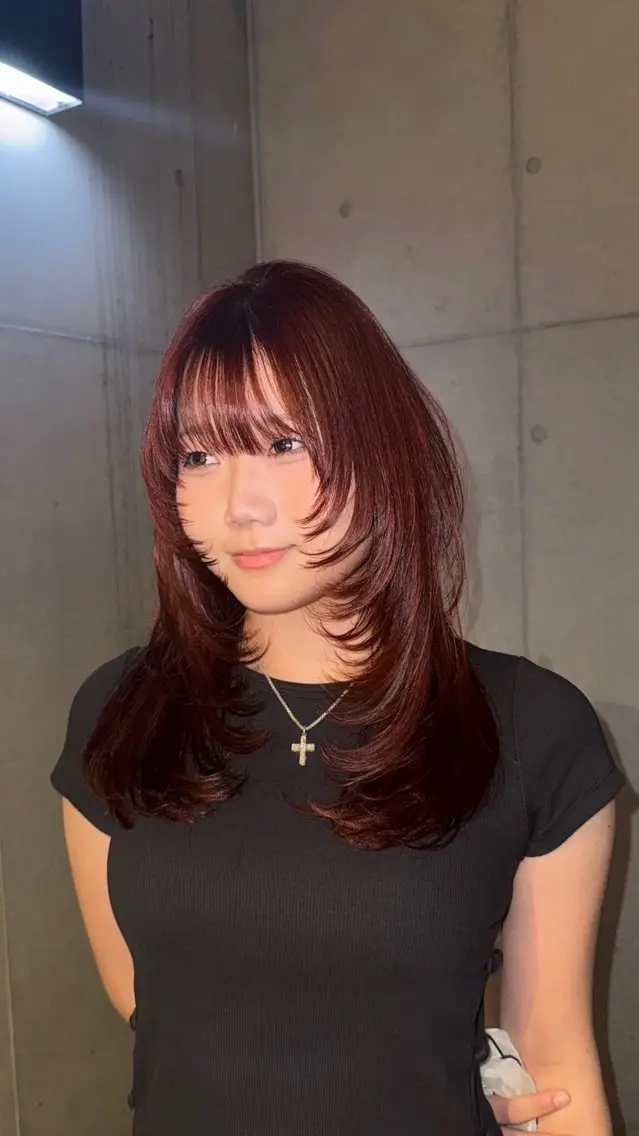 ロング カラー カット ヘアカラー だいち/ブリーチ/ レイヤーカットのヘアスタイル