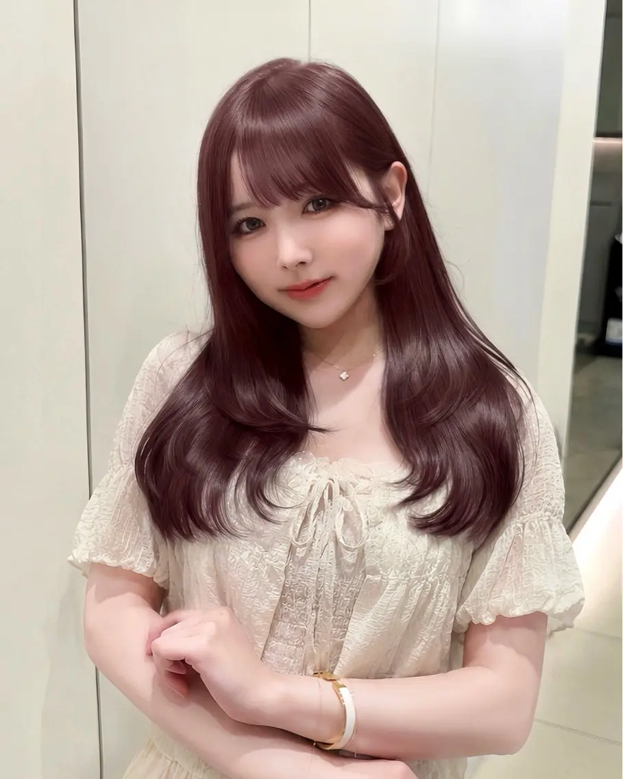 ロング カラー カット ヘアカラー トリートメント Ryoichi⛓️ 韓国ヘア/ハイトーンのヘアスタイル
