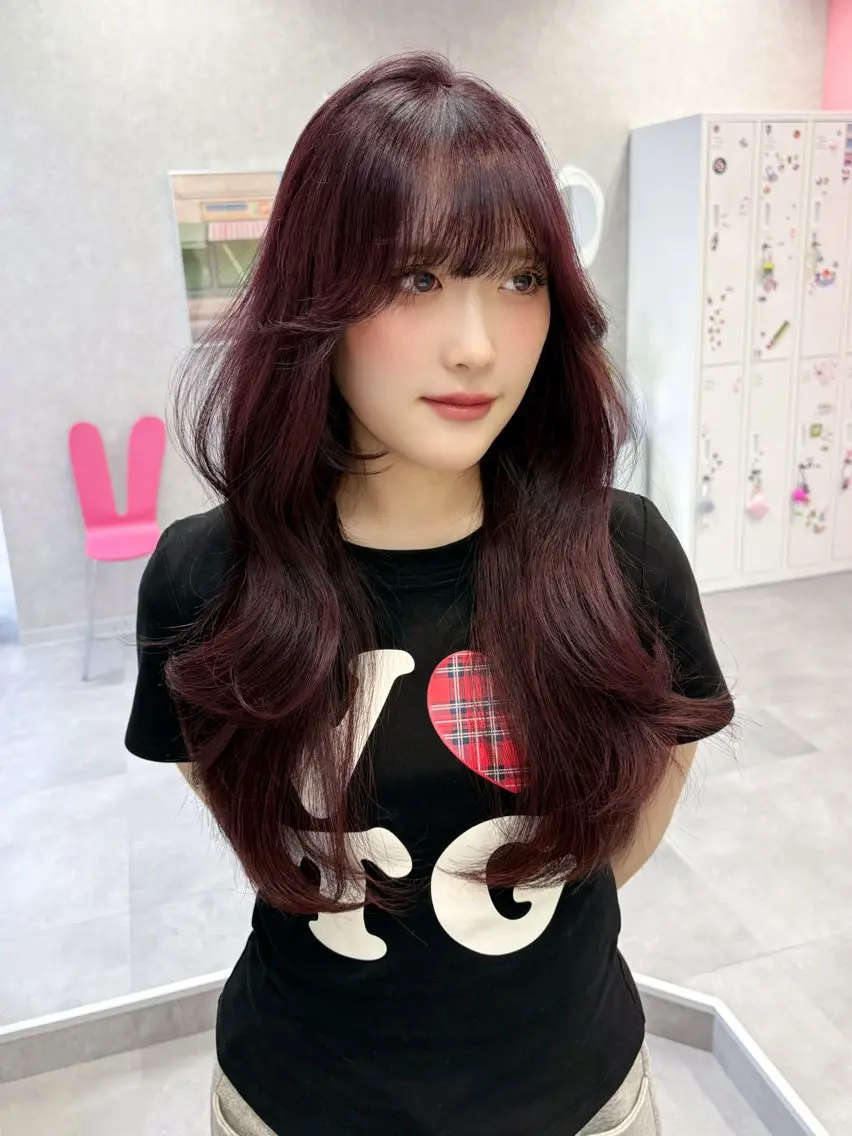 カラー レッドカラー Hz/ヘルツ SHIHOのヘアスタイル