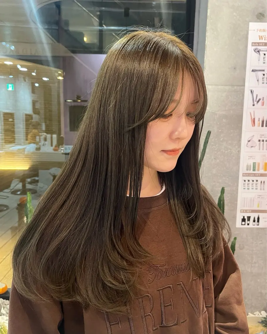 ロング カラー ヘアカラー 白髪染めモデル 募集🤍ྀི麗央のヘアスタイル