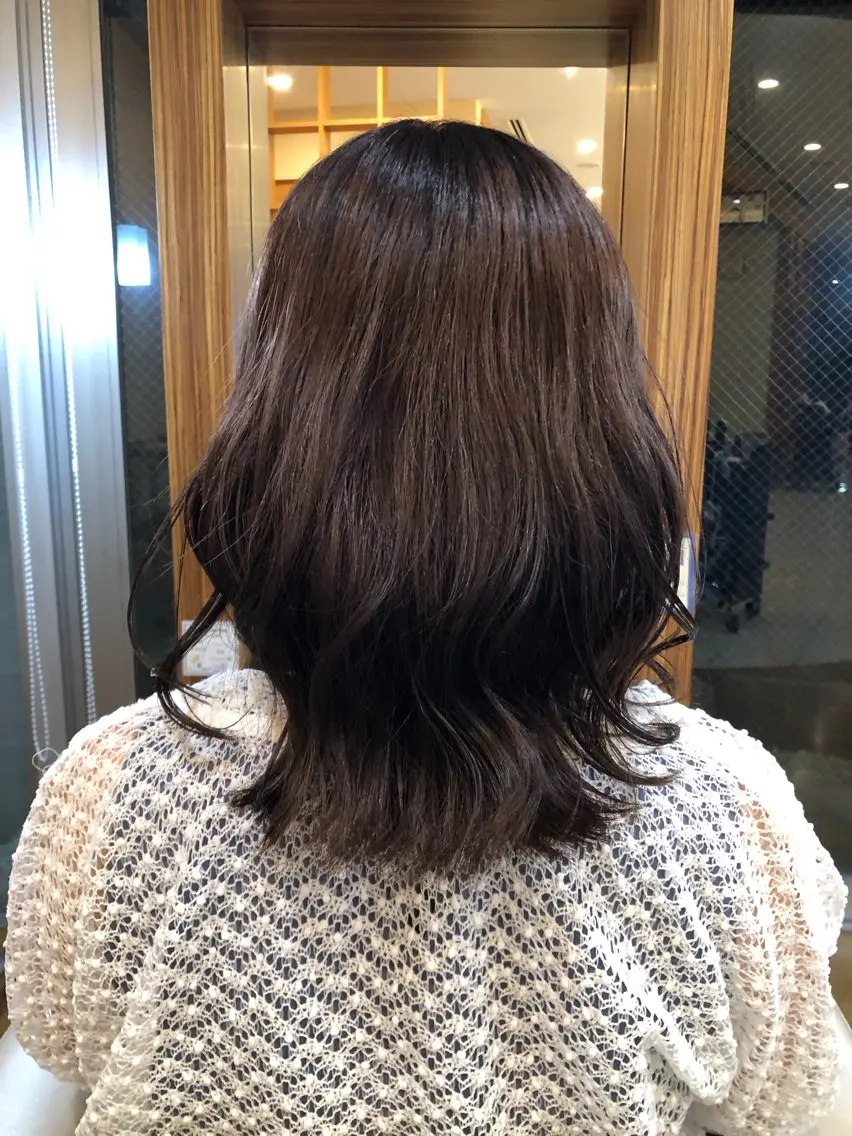 ミディアム カラー アッシュ ラベンダーカラー ラベンダーアッシュ 扇 空のヘアスタイル