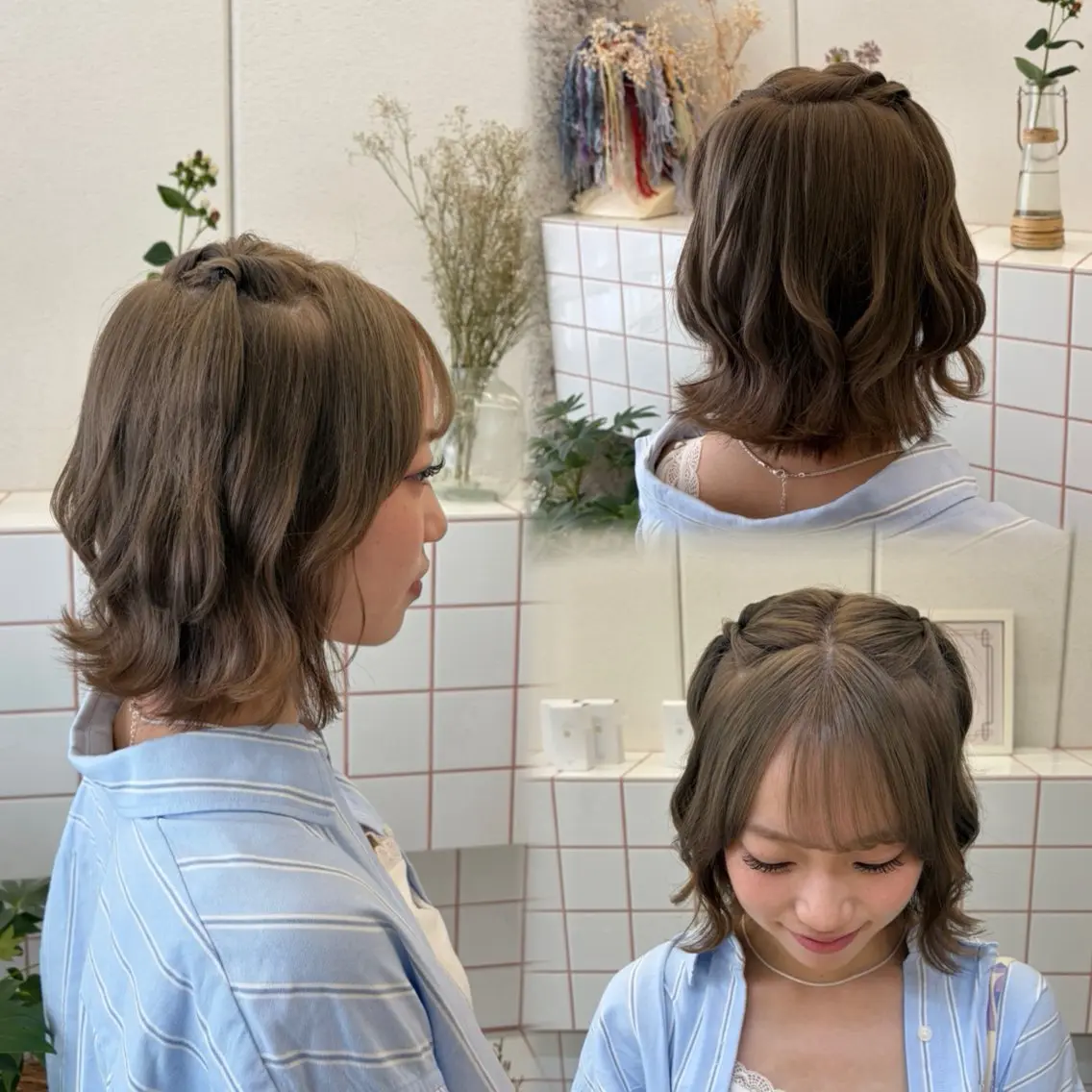 ショート ヘアアレンジ ヘアカラー 透明感カラー/名古屋 /栄/木下奈々望のヘアスタイル
