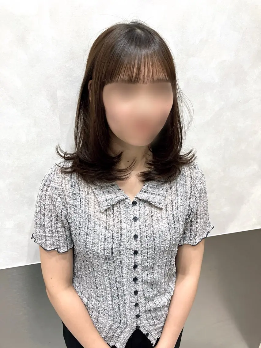 セミロング カラー カット ヘアカラー トリートメント 💖ブリーチなし透明 感💖ASAHIのヘアスタイル