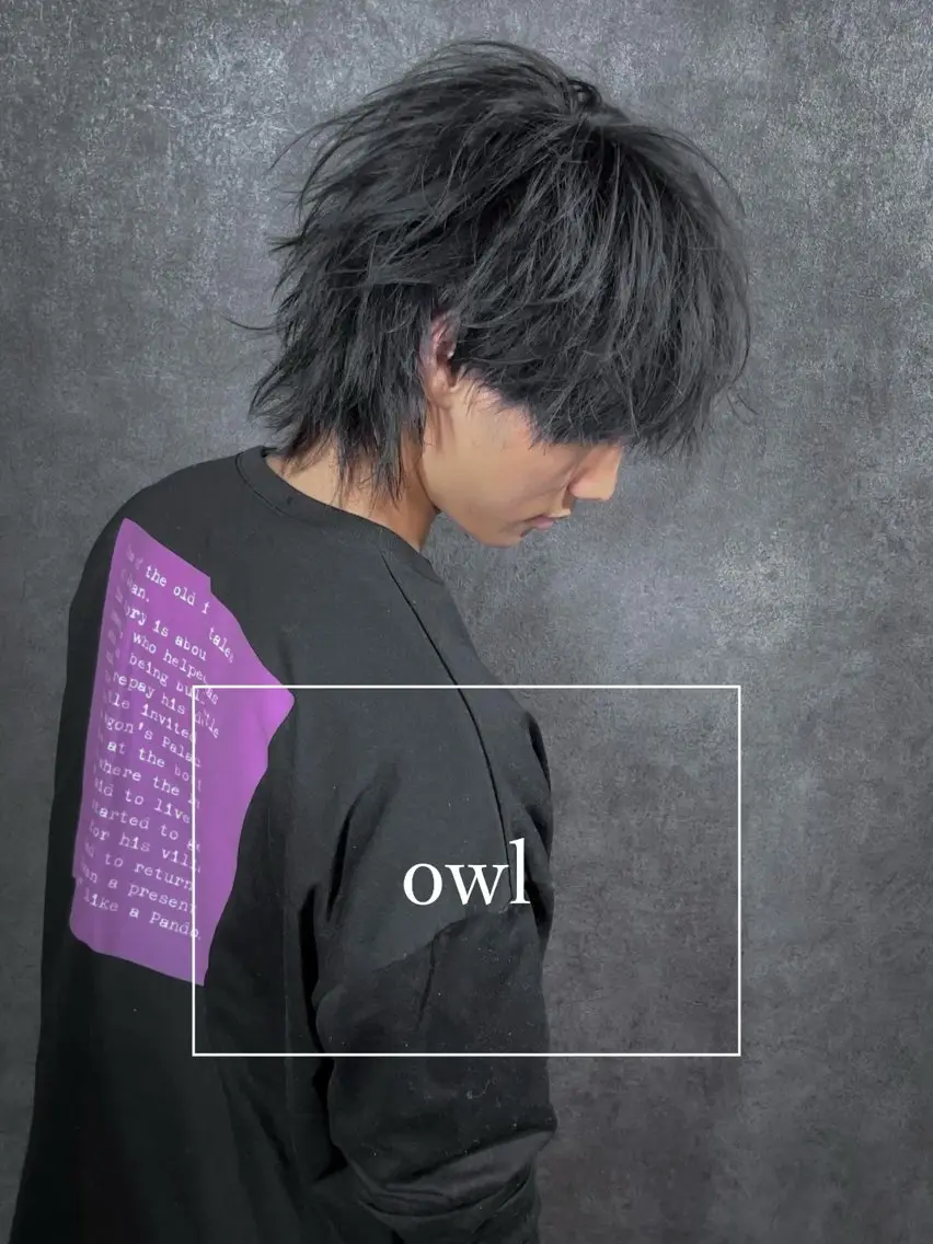 ミディアム メンズ ミディアムパーマ センターパート マッシュウルフ マッシュ メンズパーマ メンズサロン【owl 心斎橋】難波/アメ村のヘアスタイル