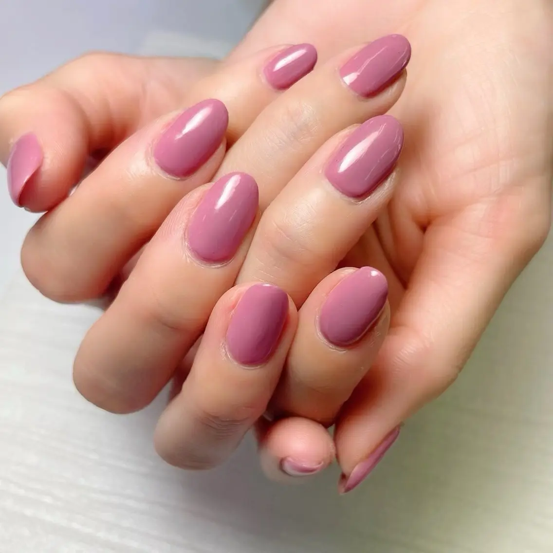 ネイルオンのみワンカラー💅🏻🩵の写真