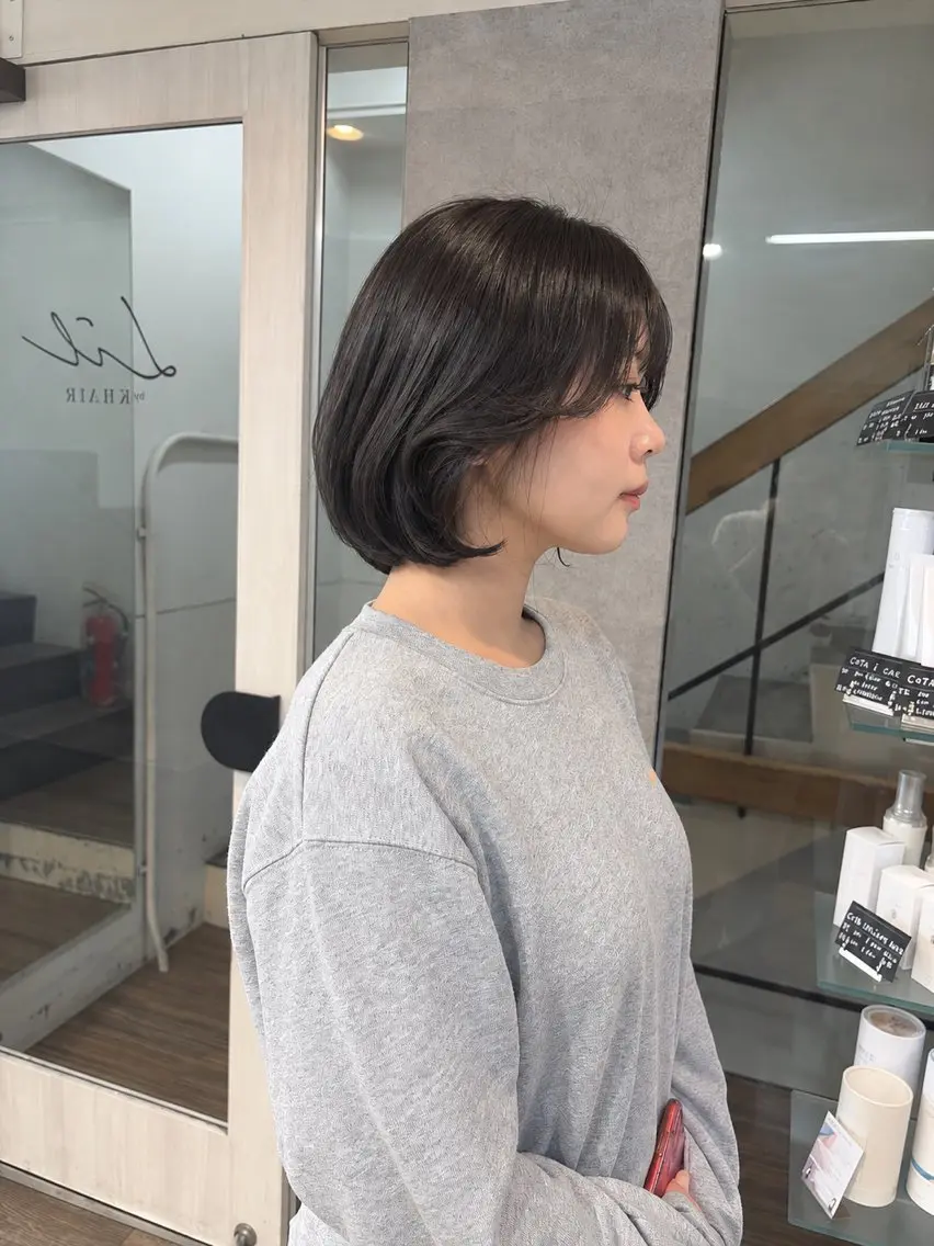 ショート カラー くびれヘア タンバルモリ SHUKA🎀 韓国スタイル艶カラーのヘアスタイル