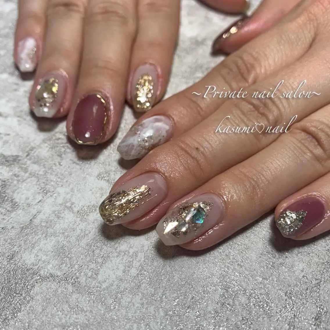 ネイル マグネットネイル ミラーネイル ニュアンスネイル 夏ネイル KASUMI♡ Nailのネイルデザイン