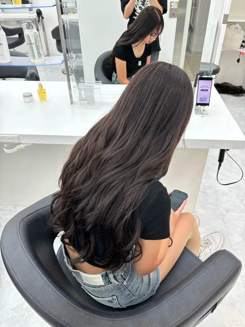ロング カラー ヘアカラー ヘッドスパ ヘアセット 🫧韓国風透明感 ヘア🫧towaのヘアスタイル