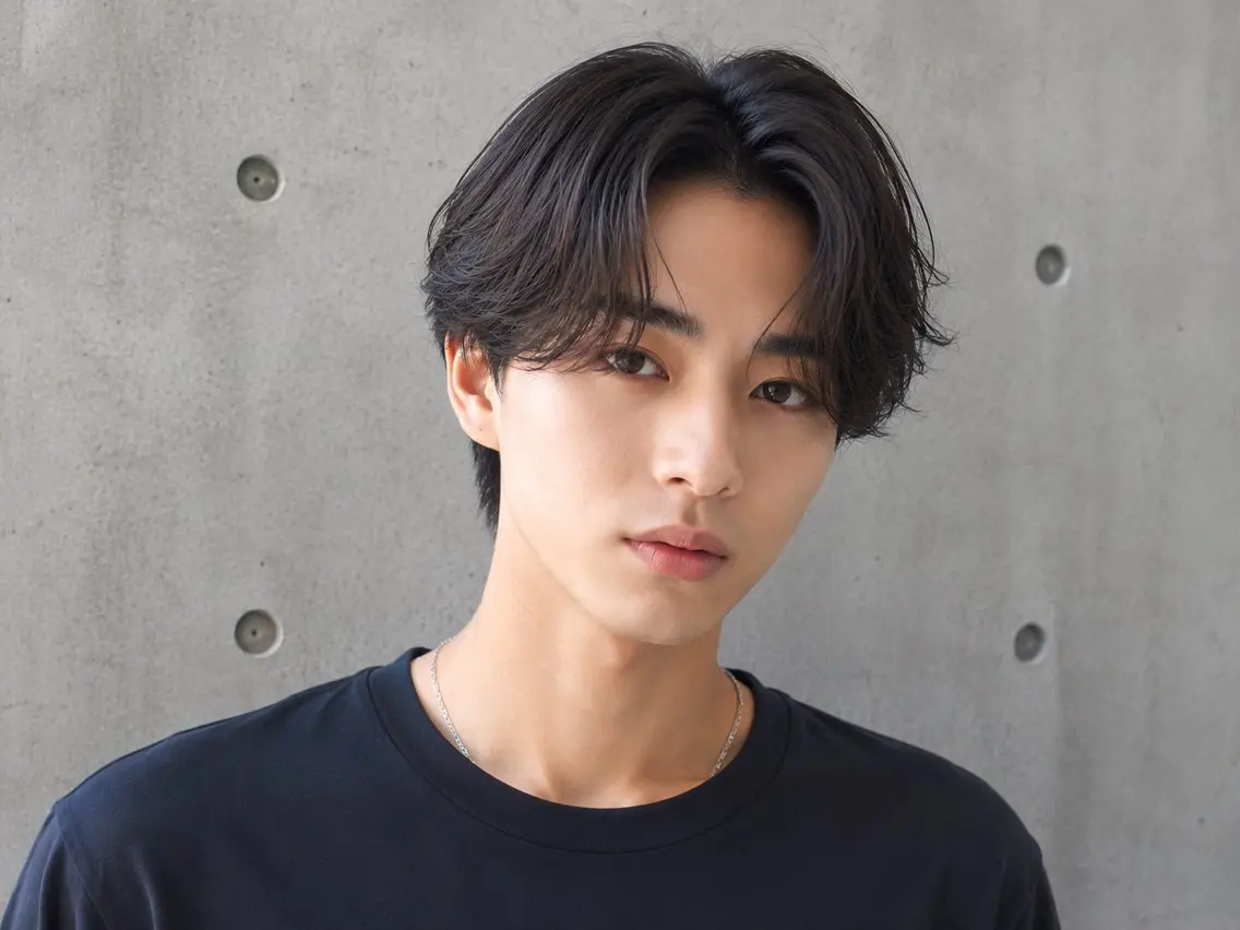 メンズ センターパート 松竹 汰空のヘアスタイル