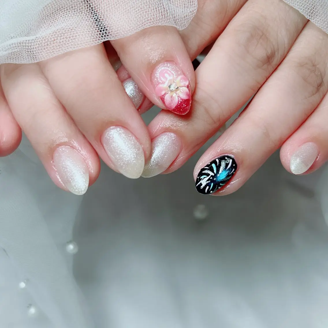 ネイル ジェルネイル マグネットネイル ニュアンスネイル 春ネイル ハンドネイル Cute Tips nailのネイルデザイン