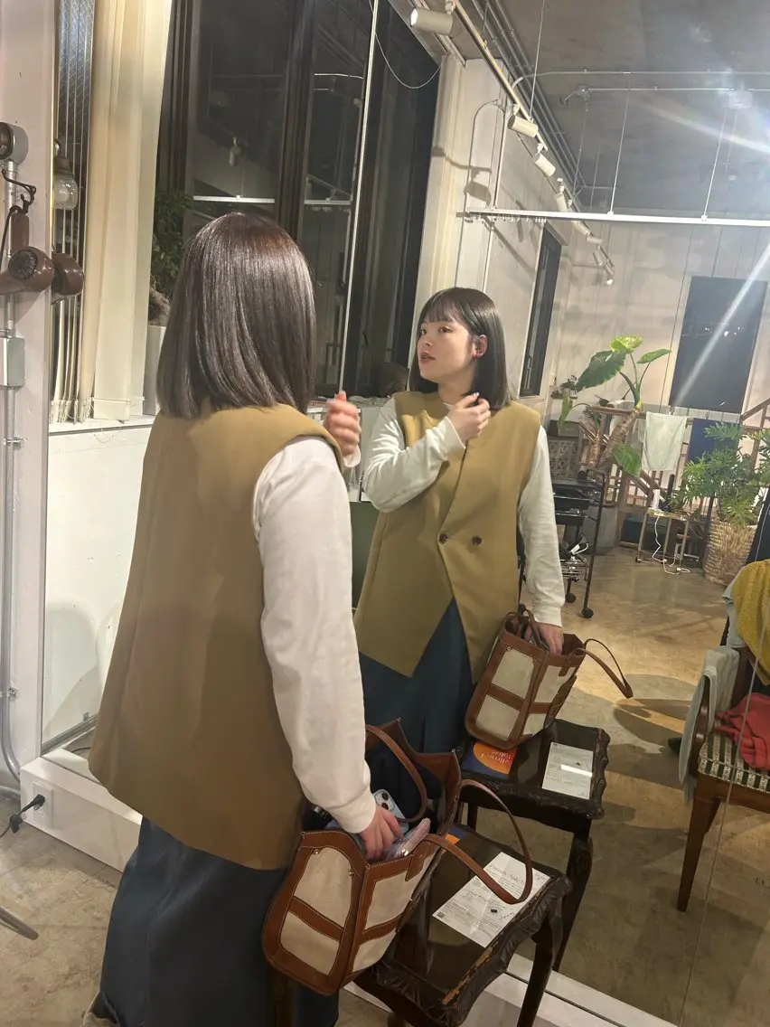 ミディアム カラー ブリーチ 透明感カラー レイヤーカット/髪質 改善✨/藤田侑花のヘアスタイル