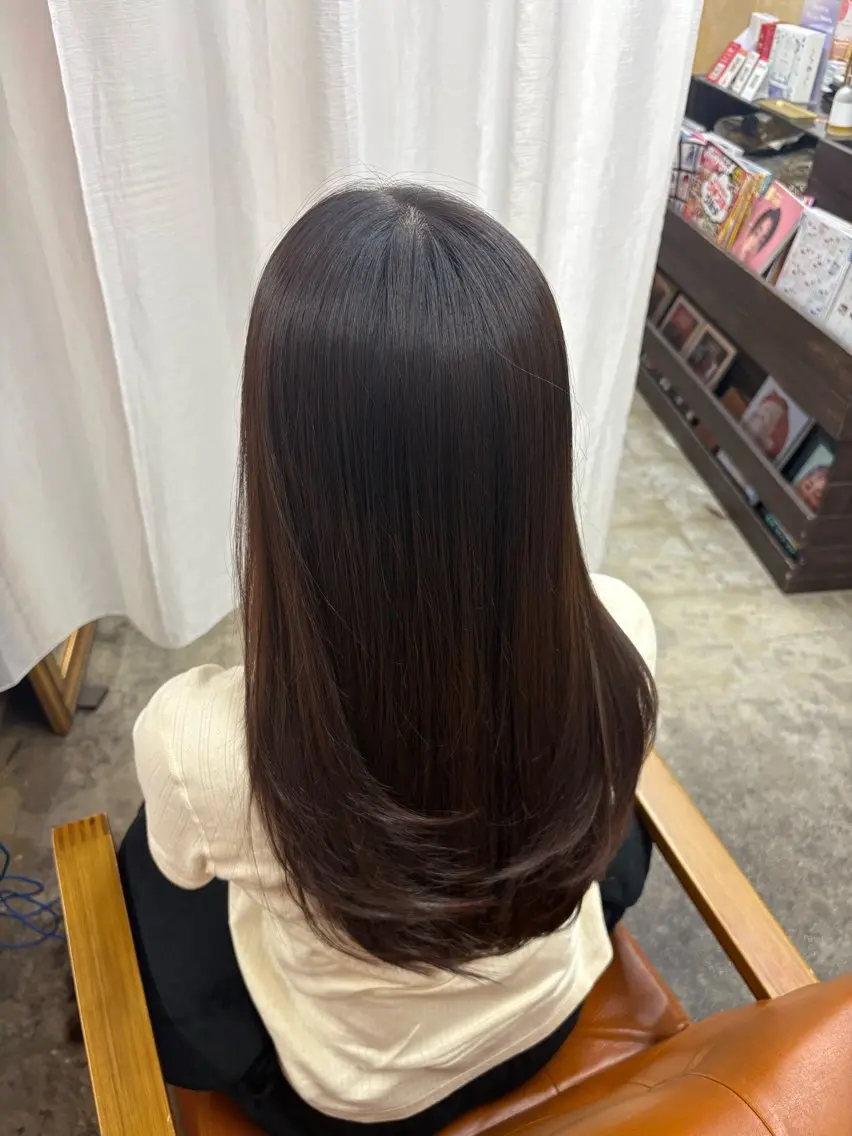 ロング レイヤーカット 縮毛矯正 縮毛矯正 トリートメント Retsu /UniQのヘアスタイル