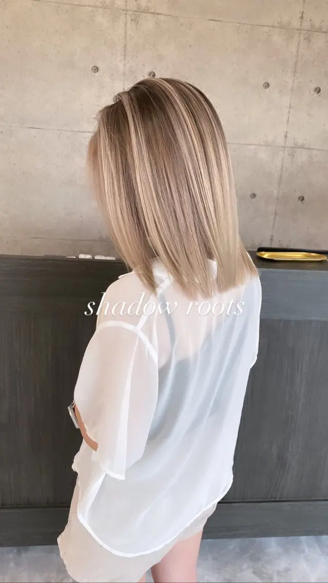 ミディアム カラー ヘアアレンジ ショートボブ アディクシーカラー ブリーチ ケアブリーチ ダブルカラー shota/ブリーチ ハイトーン/レイヤーのヘアスタイル