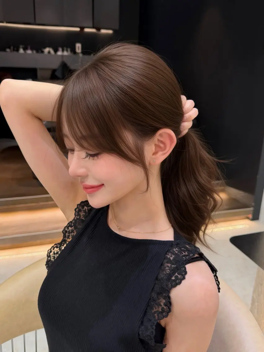 ロング カット ヘアカラー トリートメント 🫧髪質改善 講師🫧🍎幹細胞のヘアスタイル