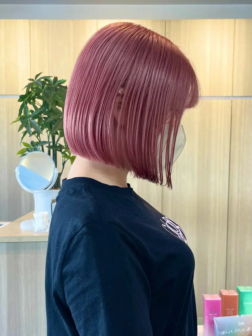 ミディアム カラー カット ヘアカラー トリートメント 野田頭 心🌿/ボブ レイヤー/艶カラーのヘアスタイル